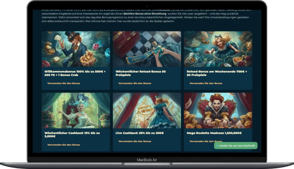 Bonusse bei BetAlice Casino