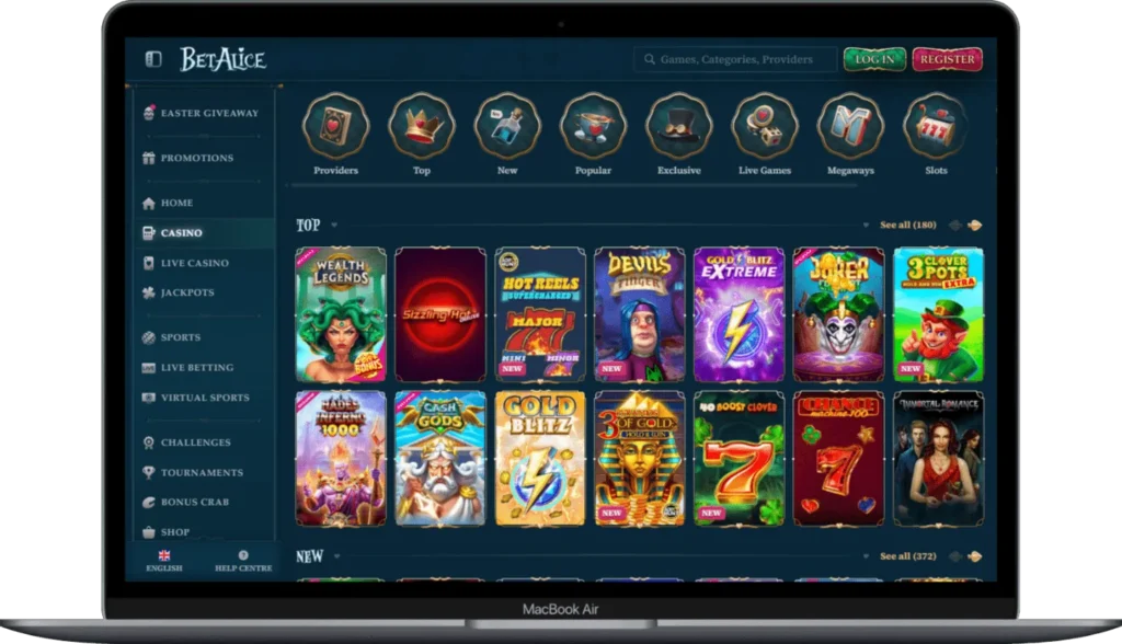 Top-Spiele bei BetAlice Casino