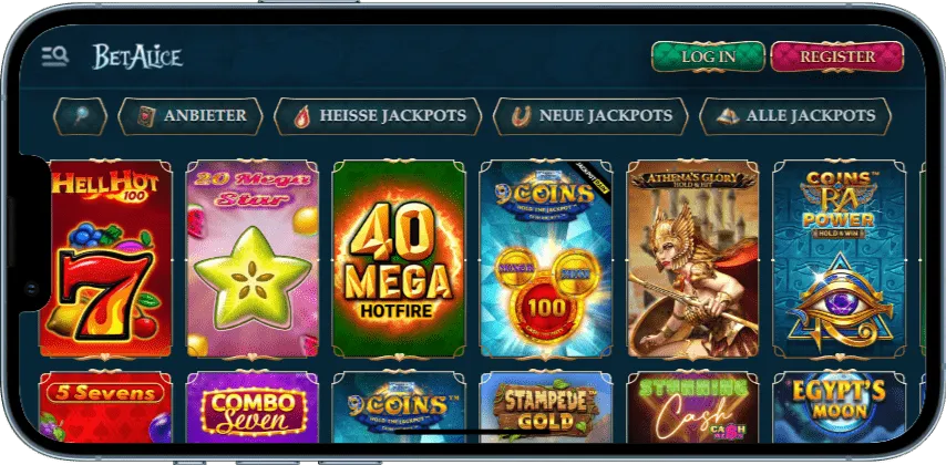 Jackpot-Spielautomaten bei BetAlice Casino