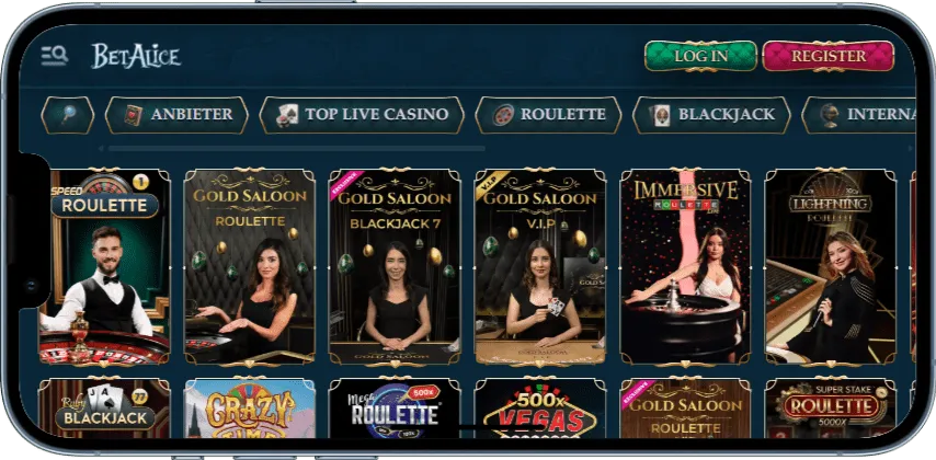 Live-Händler-Spiele bei BetAlice Casino
